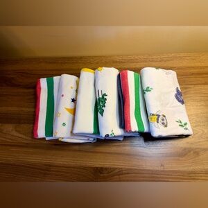 HBC Stripes 100% Cotton Flannel Receiving Blankets x6